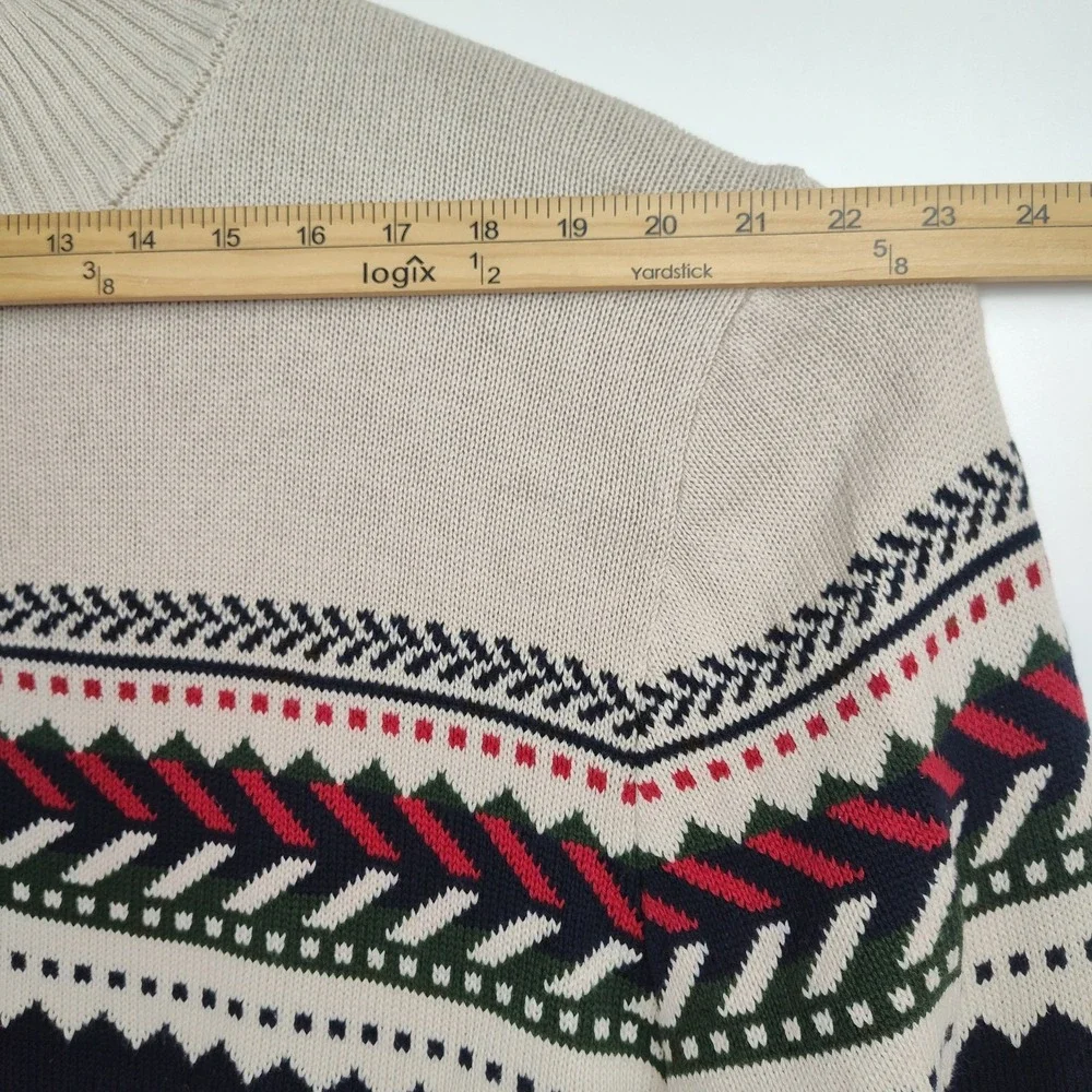 Weatherproof Vintage 1/4-Zip Sweater Men's XXL Nordic Blue/Cream Holiday Sweater